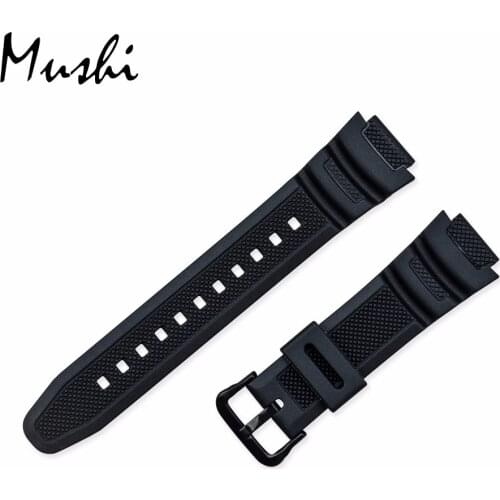 Rubber Strap for Casio PGR-270/ PGR-270-1/ MRW-200H / SGW-500 Silicone Watchband Pin Buckle Strap Watch Wrist Bracelet Black