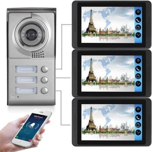 SmartYIBA APP Control Video Intercom 7 Inch LCD Wifi Wireless Video Door Phone Doorbell Visual Intercom KIT For 2/3 Apartment