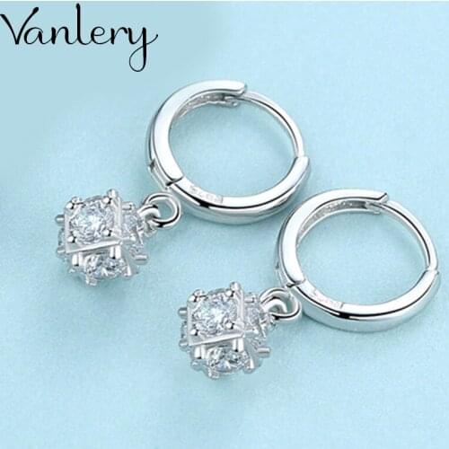 Retro Vintage Zircon Cube Box Earrings For Women Christmas Gifts Punk Trendy 2021 NEW Statement Earrings Jewelry