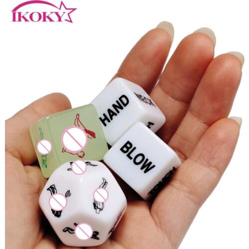 IKOKY 4 pcs/set Funny Adult Games Sex Toys for Couple Humour Gambling Crap Sex Dice 12 Sides Erotic Toys Erotic Products