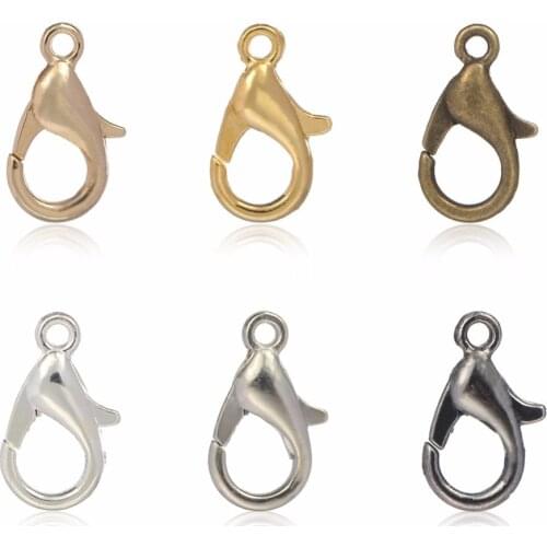 50pcs/lot Gold Silver Color Lobster Clasp Hooks End Clasps Connectors for Necklace&Bracelet Chain DIY Fashion Jewelry Findings