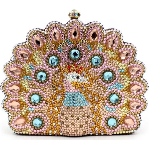 BL047 Luxury diamante evening bags colorful clutch bags women party purse dinner bags crystal handbags gemstone wedding bags