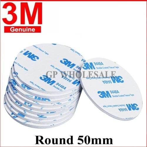 100pcs 50mm Round 3M 9448A White Double Sided EVA Foam Tape Pad Mounting Tape Auto Car Decorative Article Wall Pendant Home Use