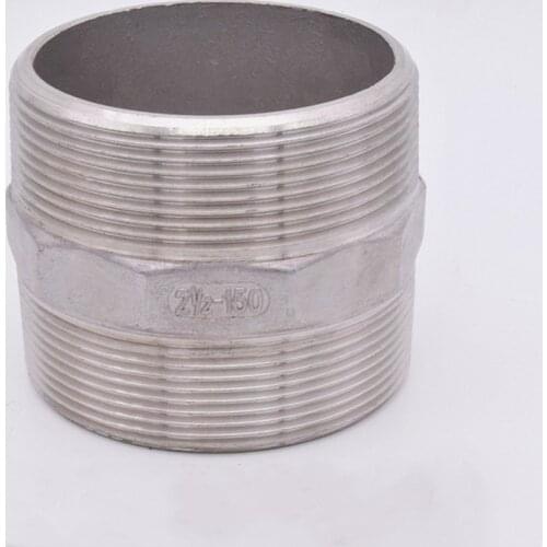 2-1/2" 3" 4" BSP Male to Male Thread Hex Nipple Stainless Steel Pipe Fitting Equal Adapter
