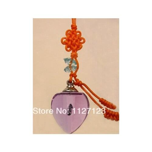 25pcs/lot violet Faceted heart Rice vials pendants rice vial pendant perfume empty glass bottle glass spray perfume bottle