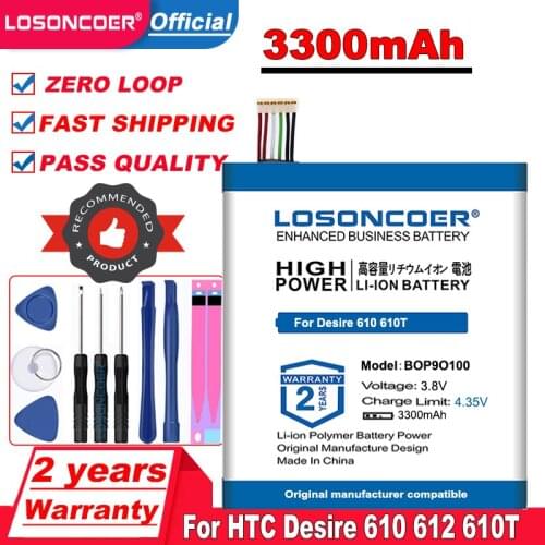 3300mAh 100% New High Quality B0P9O100 / BOP9O100 Li-Polymer Battery For HTC Desire 612 D610 D610n D610t 610 612 D610n D610t