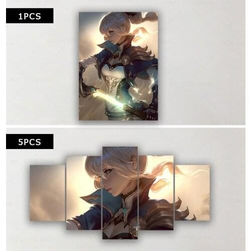 Anime Gamer Girl Two-Dimensional Canvas Painting Wall Poster GENSHIN IMPACT Cool and Pretty Girl for Home Rooms Wall Decoration