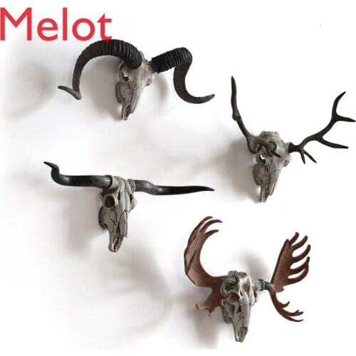 Large Artisan Style Antlers Sheep Horn Animal Skull Home Furnishing A Living Room Wall Hanging Originality Bar Metope Deer Head
