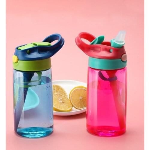 Sippy Suction Cup Drinking Water School Kids Children 500ML Straw Bottle