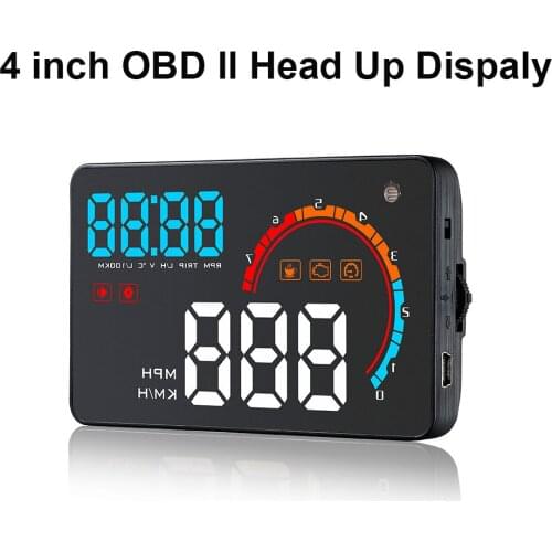 4.0 Inch OBD2 Display Head Up Display On-board Computer Auto HUD Car Display Speedometer Overspeed Fatigue Alarm Diagnostic Tool