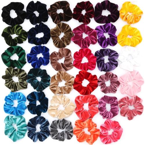 Elegant Velvet Hair Ring Scrunchie Women Girls Elastic Hair Rubber Bands Gum Accessories Tie Hair Rope Ponytail Holder Headdress