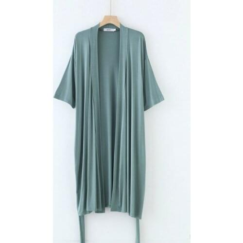 Kimono Women Summer Robes Comfortable Modal Sleepwear Short Sleeve Bathrobes Female Loose Plus Size Home Clothes Ropa Mujer