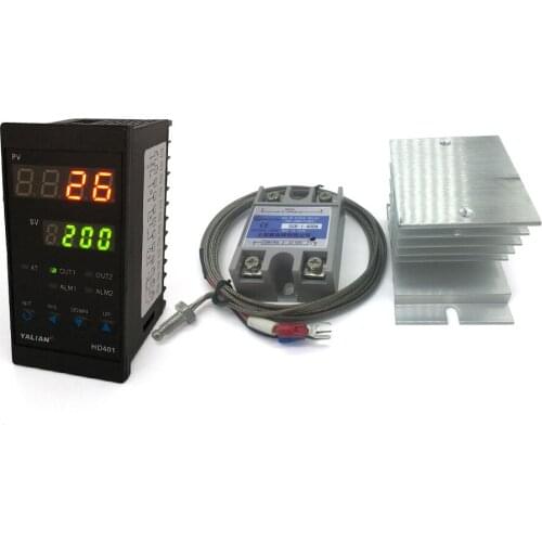 Best a set pid temperature controller 220V Max temperature 1372°C two lines display+2M K thermocouple+Max 40A ssr+heat sink