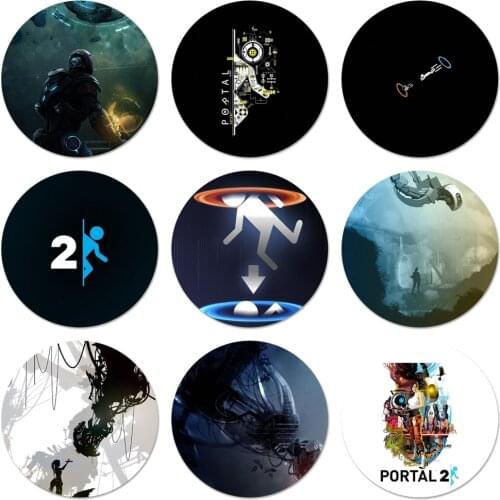 Portal 2 Icons Pins Badge Decoration Brooches Metal Badges For Backpack Decoration 58mm