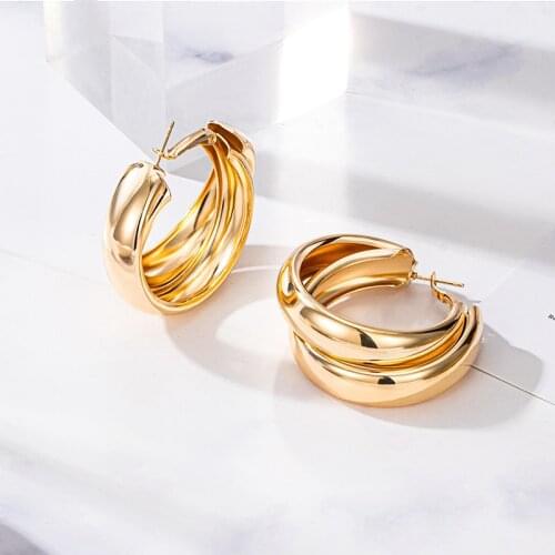 Fashion Party Earrings For Women Oversized Gold Dangle Drop 2021 New Geometric Appearance Vintage Earrings Statement Jewelry