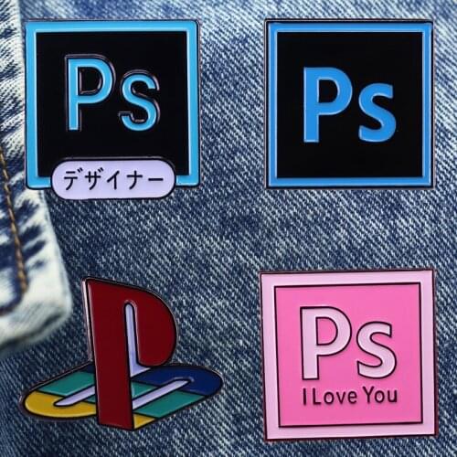 Interesting PS Cartoon Brooch Lapel Metal Enamel Badge Collect Denim Jacket Backpack Pin Decoration Given Friends And Fans Gifts