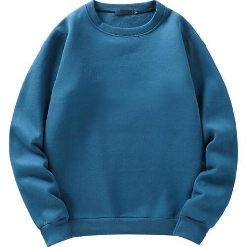 PARKLEES Mens Spring Autumn Casual O Neck Fleece Hoodies Sweatshirts Solid Color Hoodies Sweatshirt Warm Tops Korean Oversized