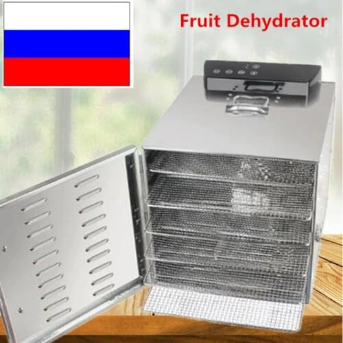 Stainless Steel 110V 220V Food Dehydrator Fruits Vegetable Herb Drying Machine Snacks Meat Dried Commercial 6 Tray Food Dryer