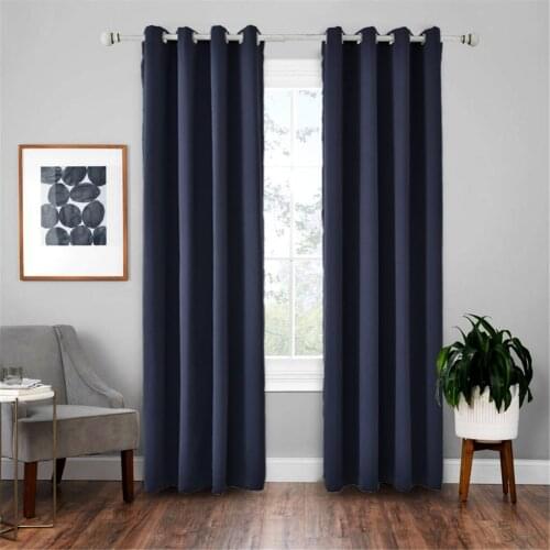 2PC Blackout cloth insulation curtain Nordic style solid color curtain