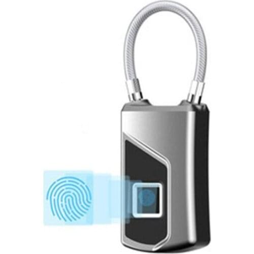 Fingerprint Padlock USB Rechargeable Padlock with Keyless Biometric, Water Resistant, Suitable for Gym, Sports, Bike, Storage
