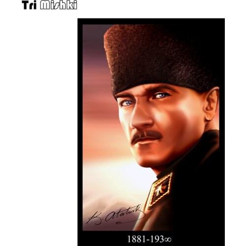 Tri Mishki WCS328 10.4x16cm Turkey Mustafa Kemal Ataturk 1881-1938 funny car stickers auto automobile decals oto aksesuar