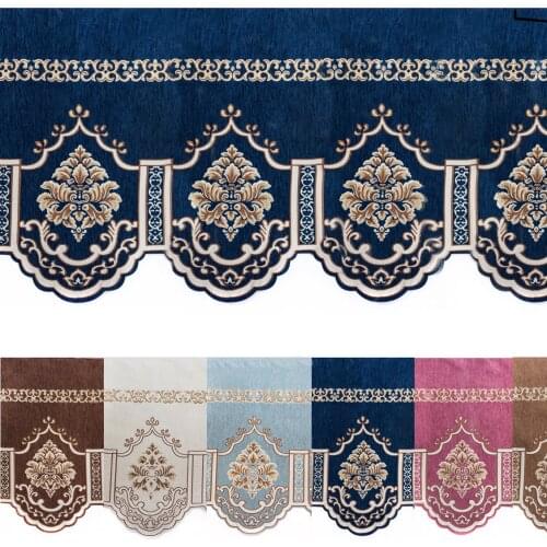 1PC Roman Curtain Valance Tier Luxury Europan Chenille Jacquard Window Curtain Swags Kitchen Hotel Short Curtain JS201B