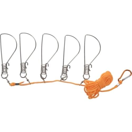 5m Fishing Lock Buckle Stainless Steel Live Fish Lock Belt Fishing Stringer Fishing Tackle Fish Barriers Belt Fishing Accessorie