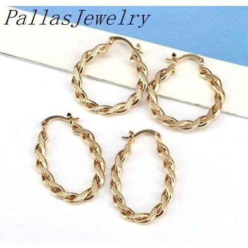 5Pairs Brass Hoop Fashion Huggies Earrings Gold Color Hoops Female Women Girls Twisted Statement Earrings Unique Metal Jewelry