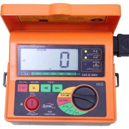 Leakage Switch Tester Smart Sensor Digital RCD ELCB Tester Leakage Current Test 10/20/30/200/300/500mA SW5406