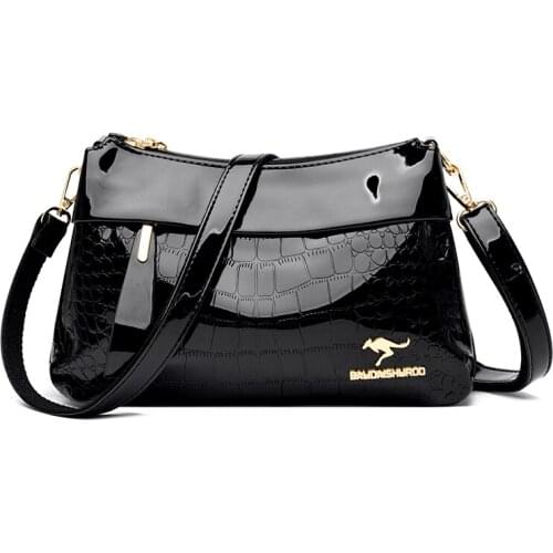 Luxury Alligator Pattern Womens Shoulder Bag High Quality Durable Leather Female Handbag Fashion Casual Girls Messenger Bag