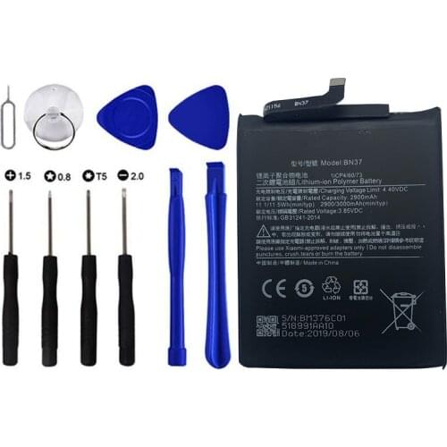 1 pc Replacement BN37 Battery for Xiaomi Mi Redmi6 Redmi 6 Redmi 6A Redrice 6 2900mAh + Repair Tools