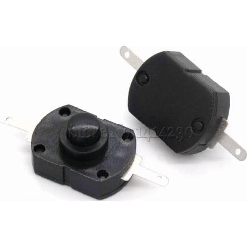 10PCS 1712-DF 17*12MM Black Flashlight Switch 2 Feet Black Button Switch Flashlight Control ON-OFF