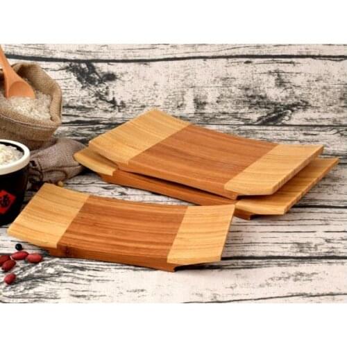 10 pcs Sushi Tray Japan Style Rectangle Sushi Plate Bamboo Traditional Tableware Cooking Utensils Eco-friendly lin3564