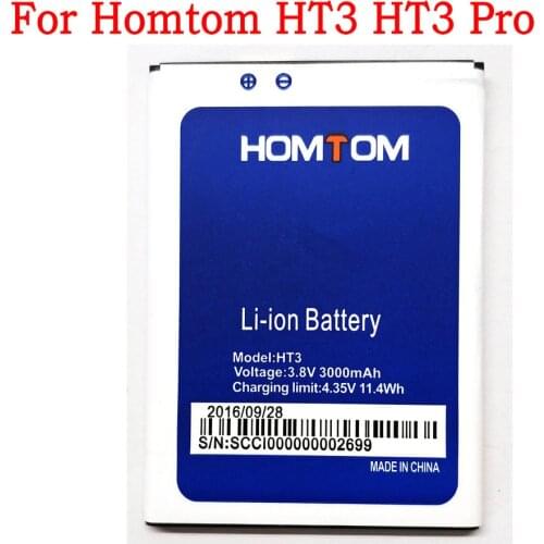 100% NEW Original 3000mAh HT3 battery for Homtom HT3 Pro Mobile Phone