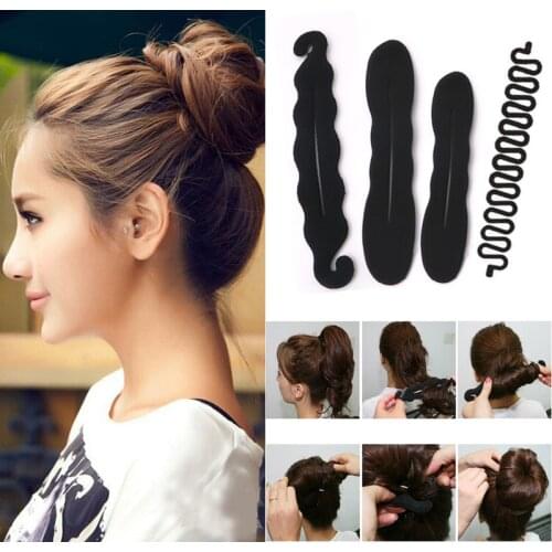 4pcs/Set DIY Hair Styling Tools Ponytail Creator Hair Braid Maker Donut Bun Maker Clips Pony Tail Hair Accessories for Women