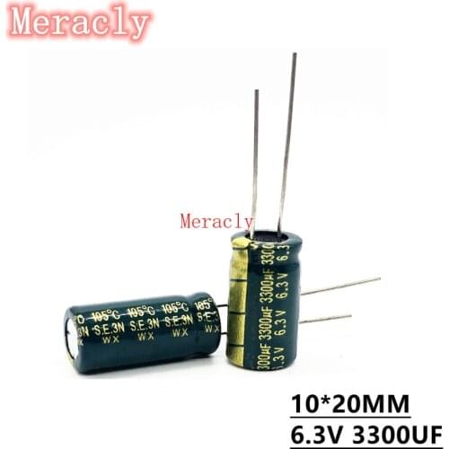 5pcs 6.3V 3300UF 20% High frequency low impedance electrolytic capacitor Power supply motherboard High temperature resistance