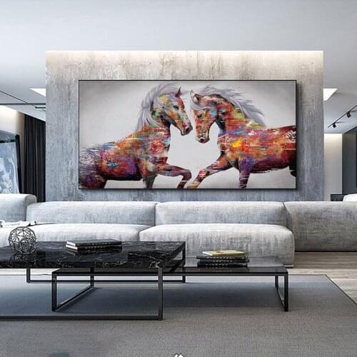 Abstract Doodle Horse Posters And Prints Modern HD Animal Canvas Painting Print Home Wall Art Pictures Living Room Decoration