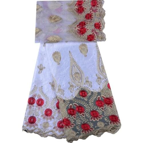 African Lace Fabric Guinea Bazin Riche Fabric Set With 2 Yard French Net Lace For Blouse 2018 Latest Bazin Riche Getzner 1293