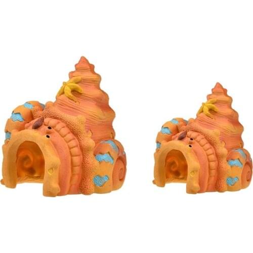 Aquarium Decoration Conch House Betta Rest Play Sleep Hide Safe for freshwater Saltwater Fish Tank 2 Sizes Fish Bowls N0PA