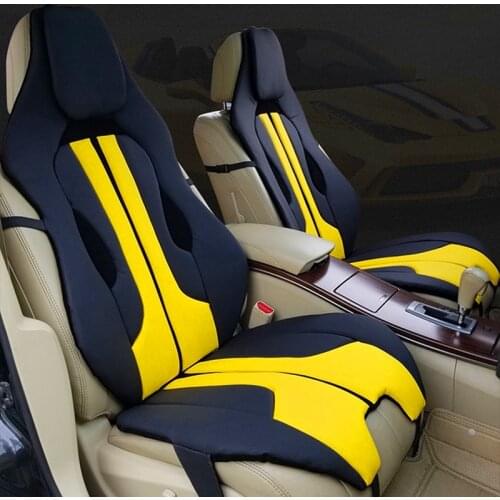 Car Front Seat Cover Soft Interior Accessories Leather Cushion Red White Racing Yellow Universal for Porsche Ferrari Mercedes