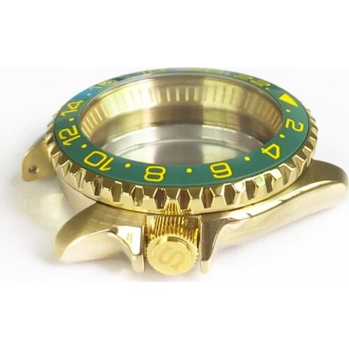 Case Stainless Steel automatic diving watch case mineral glass rotating bezel Crown Chapter Ring Diving Fo Skx007 Skx009