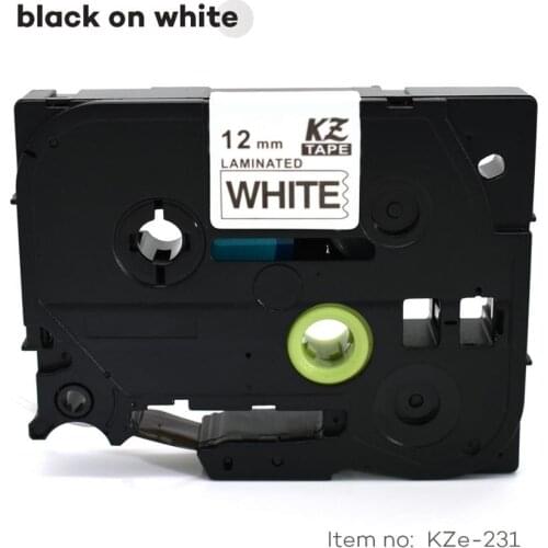 CIDY 20pcs/lot Tze 231 TZ 231 TZ231 TZE231 Black on white Laminated Label Tape Compatible for Brother P touch tz-231 tze-231