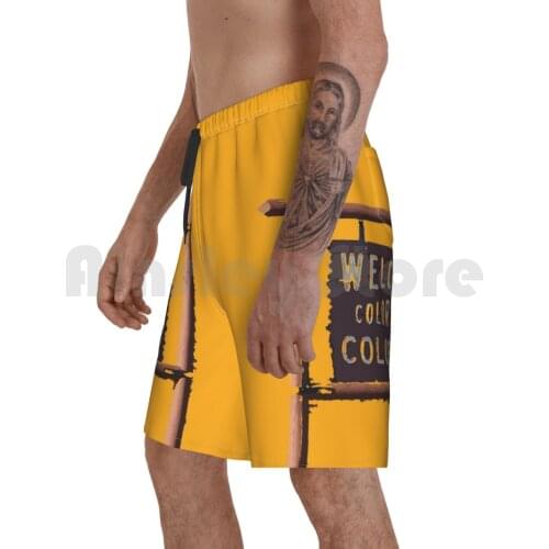 Welcome To Colorful Colorado Beach Shorts Men Beach Pants Swim Trunks Welcome To Colorful Colorado Sign Goodbye