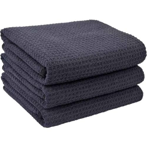 Sinland Microfiber Waffle Weave Kitchen Tea Towel Dish Drying Towels Washcloths Face Hand Towels Assorted Color 10 Pack 16"x24"
