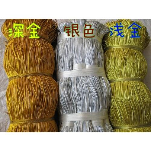 20Yards 1mm left to right Yellow Gold Silver Gold Round Elastic Cord Elastic Band Tag Elastic Gold Wire Rope Tag accessories