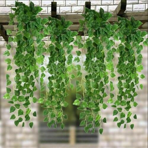 VOGVIGO Artificial plants Creeper green leaf Ivy vine For Home Wedding Decora diy Hanging Garland Artificial Flowers