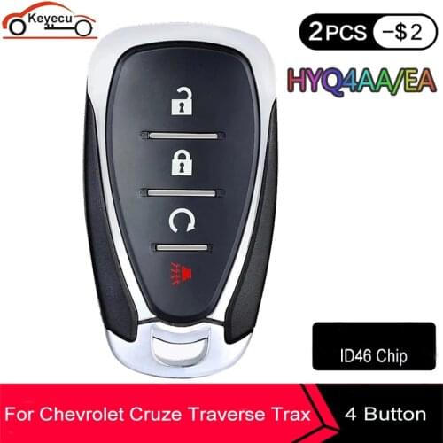 KEYECU 315 / 433MHz ID46 Chip HYQ4AA HYQ4EA Smart 4 Button Remote Key Fob for Chevrolet Equinox Sonic Trax Volt Cruze Traverse