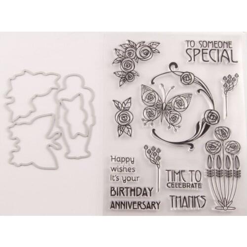 KLJUYP Special Transparent Clear Silicone Stamp Cutting Dies Set for DIY scrapbooking/photo album Decorative