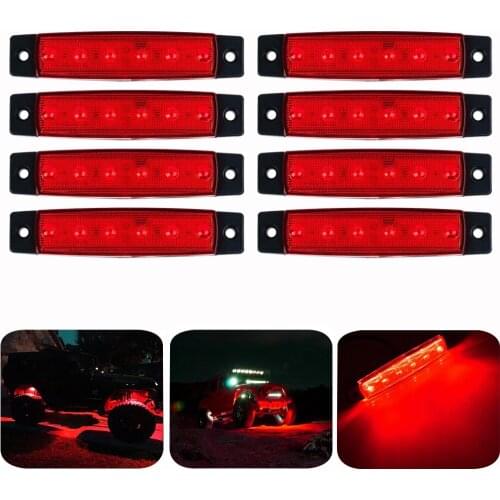 Red 3.8" 8 Pods Underglow LED Rock Lights Waterproof Decorative Underbody Light For Jeep Offroad Truck UTV ATV 4x4 Boat