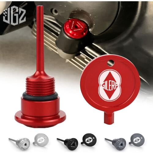 Motorcycle CNC Dipstick Key Cover Oil Drain Screw Cap For PIAGGIO GILERA NEXUS CX Runner ST VXR 200 250 SC 125-300cc 2000 - 2010